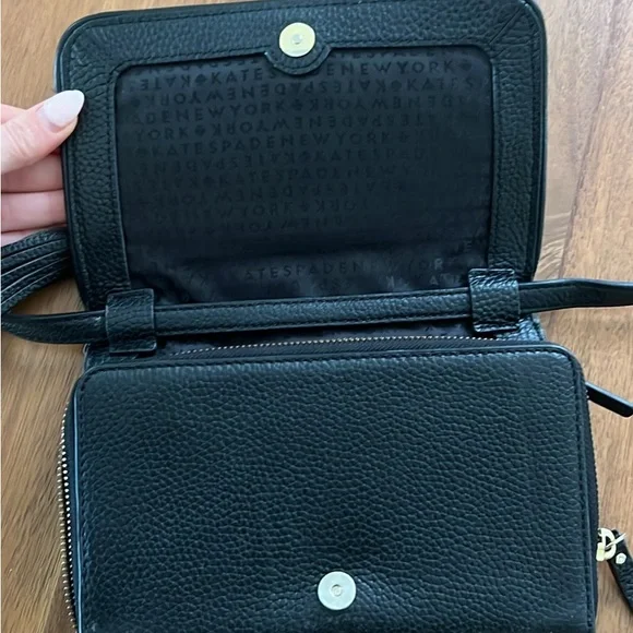 kate spade Black Pebbled Leather Crossbody with Tassel - Picture 2 of 4